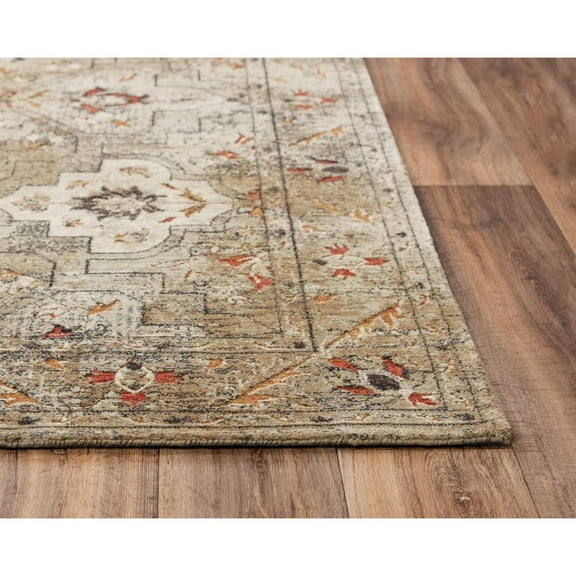 Alora Decor Alure 9' x 12' Classical Green/Beige/Apricot Hybrid Area Rug