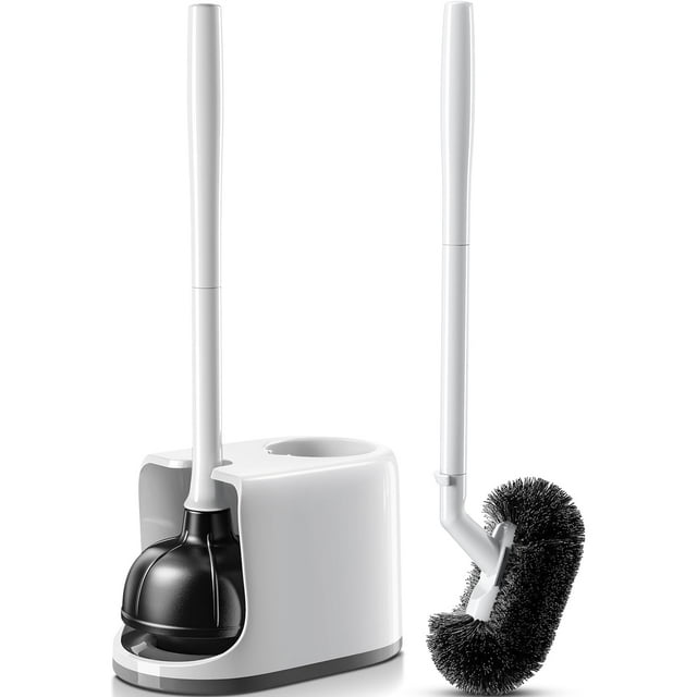 Juego de escobillas para inodoro HAMITOR Curved Bristle White