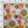 thumbnail image 1 of oneOone Cotton Silk Black Fabric Triangle & Hexagon Geometric Craft Projects Decor Fabric Printed By The Yard 42 Inch Wide, 1 of 4