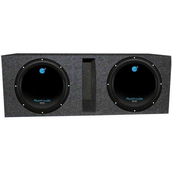 Planet Audio AC12D 12" 3600W 4 Ohm DVC Car Subwoofer Pair w/ Dual Sub Enclosure