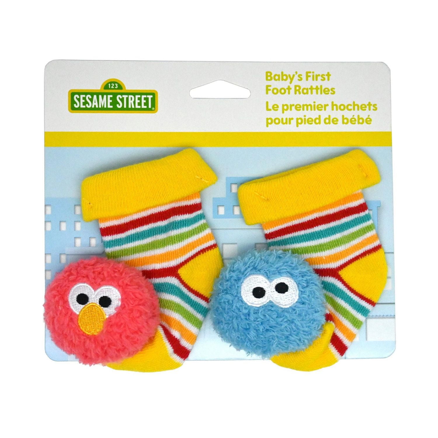 Kids Preferred Sesame Street Elmo and Cookie Monster Foot Rattle Set, 2 pieces