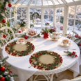 thumbnail image 6 of 4pcs Christmas Linen Placemats Winter Holiday Table Decoration Reusable Waterproof Wipeable Dining Table Mats for Party Supplies Home Restaurant Gatherings, 6 of 6