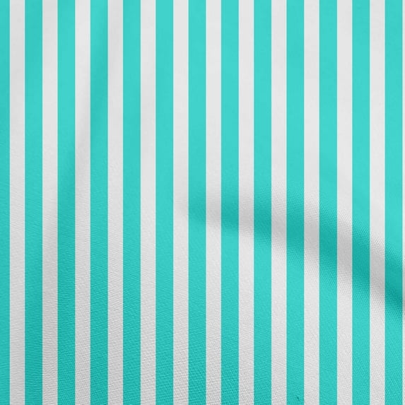 oneOone Viscose Chiffon Turquoise Blue Fabric Stripes Sewing Craft Projects Fabric Prints By Yard 42 Inch Wide