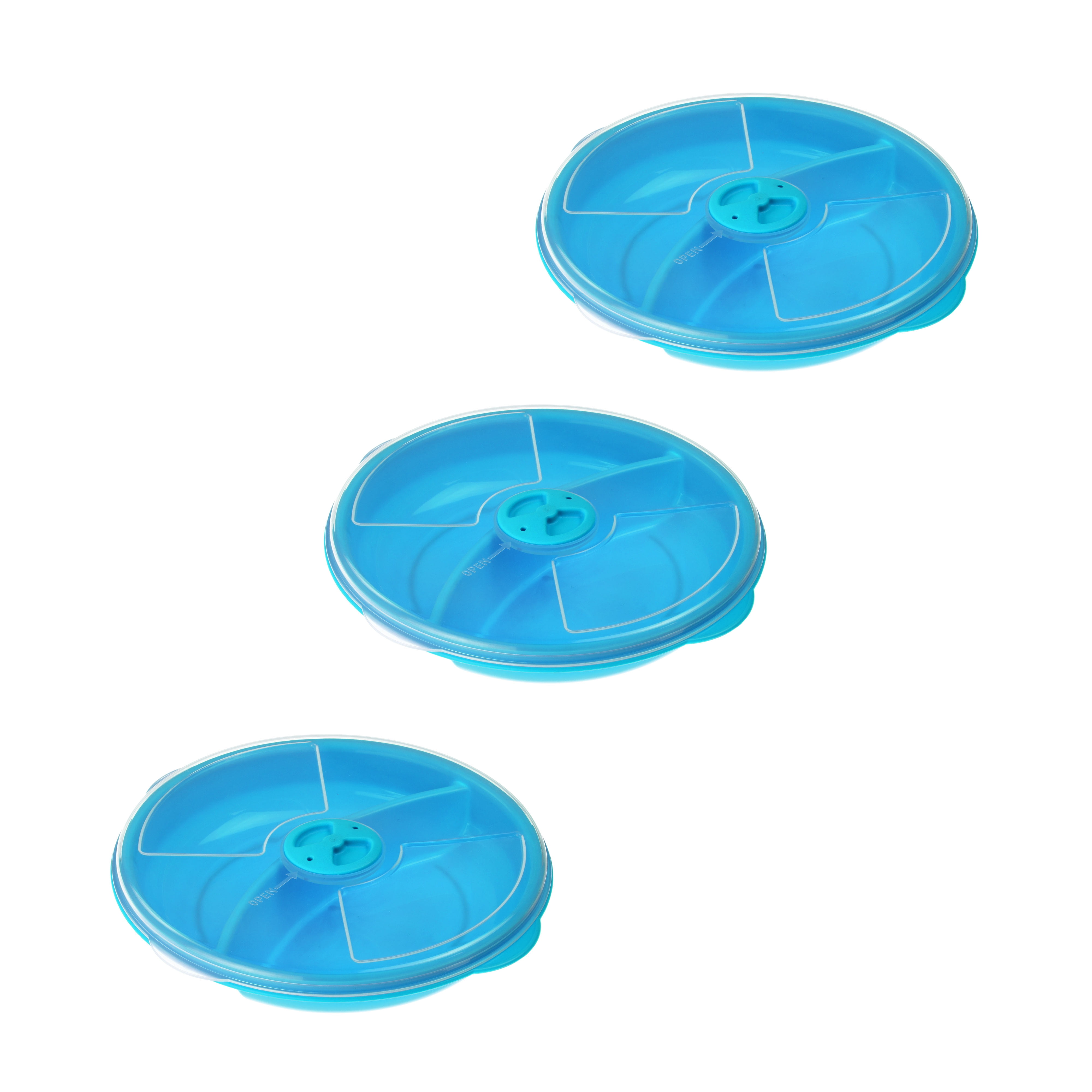 YBM Home Microwave Food Storage Tray with Cover, 2 Section