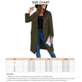 thumbnail image 5 of Chaqueta de abrigo de longitud media con bolsillos grandes, manga larga, cuello vuelto, abrigo con botones de Color puro para mujer de invierno OD Green XL, 5 of 5