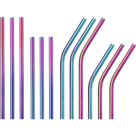 Metal Straws Stainless Steel Straws 24 Pcs Reusable Drinking Straws Rainbow Multi Colored Straws for Rtic Tumblers 4 Cleaning Brush (colourful, 42)