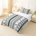 thumbnail image 2 of jejeloiu Calm Tribal Twin Comforter Sets,Nature Print Bedding Set For Boys,Green White,Reversible,2-Piece,1 Comforter and 1 Pillowcase, 2 of 7