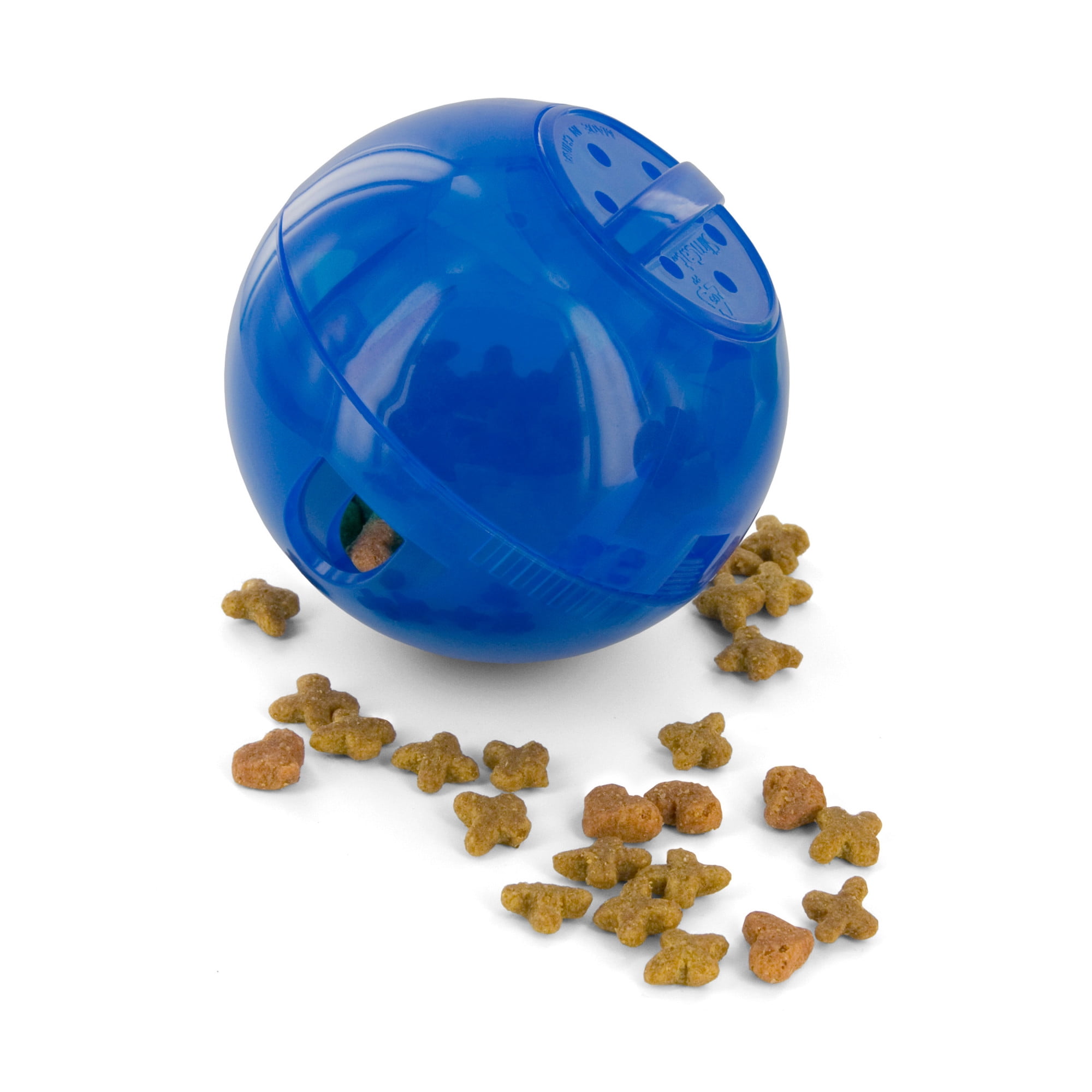 PetSafe Slimcat Interactive Feeder Ball for Cats, Fill with Food and Treats, Blue