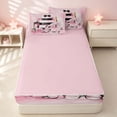 thumbnail image 4 of Erosebridal Girls Fashion Zipper Twin Comforter Sets with Fitted Sheet and 2 Pillowcases, Lipsticks Perfume Highheels Print Zipper Bedding Set, Pink Reversible, 4 of 7