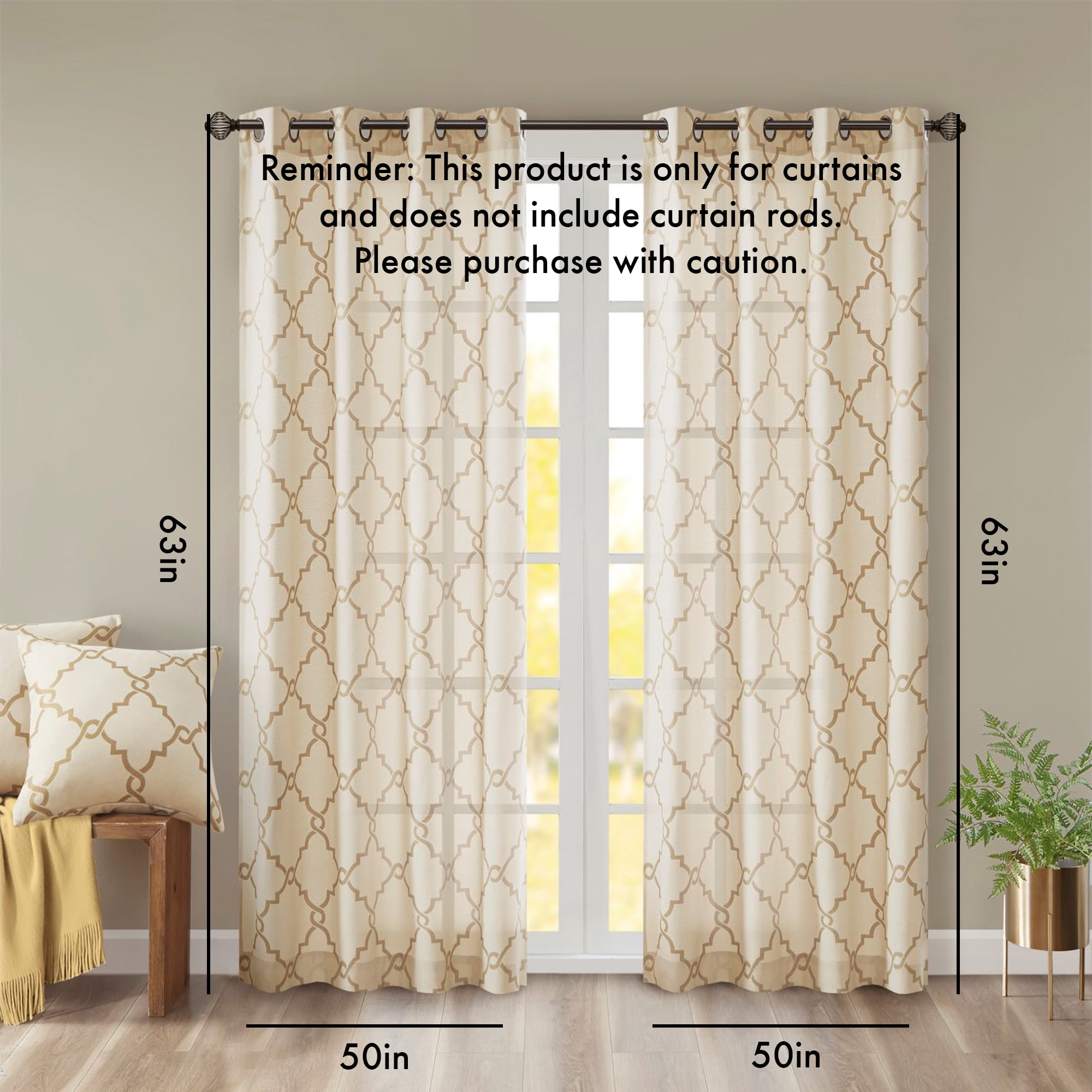 Grommet Top Window Curtain Panel (Only 1 Pc Panel)
