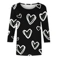 thumbnail image 5 of gakvbuo Valentine Day Shirt for Women Trendy 3/4 Sleeve Tunic Tops Cute Graphic Tees Round Neck Casual Funny Shirts Tops Blouse, 5 of 5