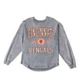 thumbnail image 6 of Women's Gameday Couture Gray Cincinnati Bengals Oversized Final Score Snow Wash Long Sleeve T-Shirt, 6 of 6