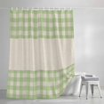 thumbnail image 4 of Shower Curtains for Bathroom-36"x72",Sage Green Buffalo Plaid Waterproof Bath Curtain Grommet Shower Curtain Set with Hooks, 4 of 9
