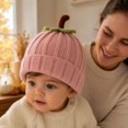 thumbnail image 7 of Baby Halloween Pumpkin Beanie Warm Knit Hat Cuffed Soft Cap for Fall Winter Festive Parties and Cold Weather Wear for Infants Toddlers and Kids Pink One Size, 7 of 7