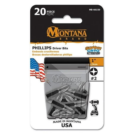 

Montana Brand MB-66150 1 in. Phillips No.2 Driver Bits Tic Tac