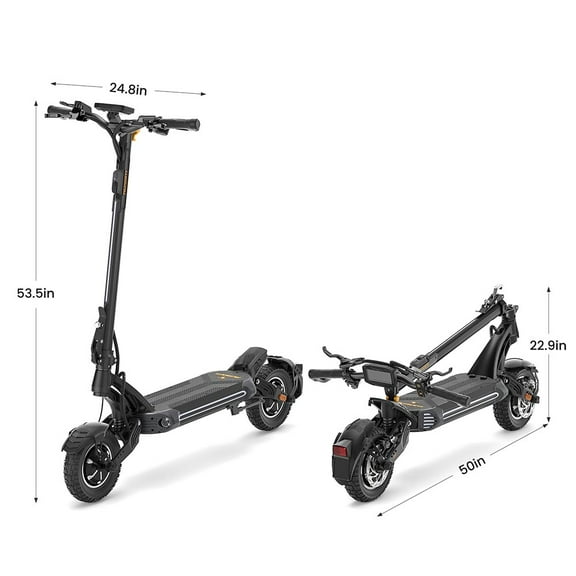 Electric Scooter – Dual Motors, 54-Mile Range, NFC Lock, E-ABS & Hydraulic Disc Brakes – Ultimate Off-Road Adventure Scooter Ausom Gallop SR1