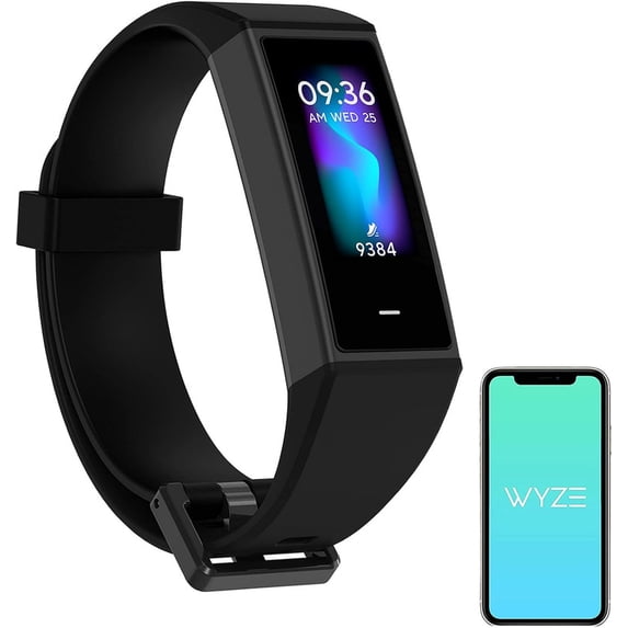 Restored WYZE Band Fitness Tracker with Alexa Built-in, Activity Tracker Watch with Heart Rate Monitor, Smart Fitness Band with Step Counter, Calorie Counter, Pedometer Water Resistant, Black (Refurbished)