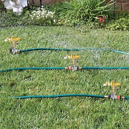 RibRave 6 Pack 1/2 inch Zinc Alloy Lawn Sprinkler Spike Base, Water Flow Thru Sprinkler for Yard, Lawn, Garden and Grass Irrigation