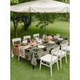thumbnail image 4 of Outdoor Tablecloths with Umbrella Hole & Zipper, Sage Green Brown Rectangle Tablecloth 60x120 Inch, Farmhouse Dog Paw Vintage Waterproof Table Cloth, Patio/Pool/Picnic Table Covers, 4 of 8