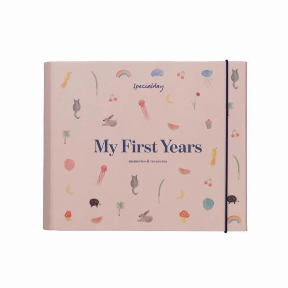 Livre de souvenirs Specialday « Mes premières années de bébé » | Journal de souvenirs de la grossesse à 7 ans | Livre de bébé à anneaux extensibles avec pochettes | Album de souvenirs en papier FSC de