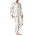 thumbnail image 2 of Salouo Retro Rabbit Print Button-Front Long Sleeve Pajama Set for Men, Soft 2Pjs Men's Long Sleeve Sleepwear-XX-Large, 2 of 7