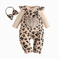 thumbnail image 5 of masbird Newborn Baby Girl Clothes, Infant Girl Outfits Long Sleeve Ruffle Romper + Floral Pants + Headband Set,Beige,9-12 M, 5 of 9