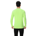 thumbnail image 4 of Zfeel Men's Dry Fit Hi Vis Safety Long Sleeve Poly Shirt Neon Green, Moisture Wicking, UPF 50, L, 4 of 5