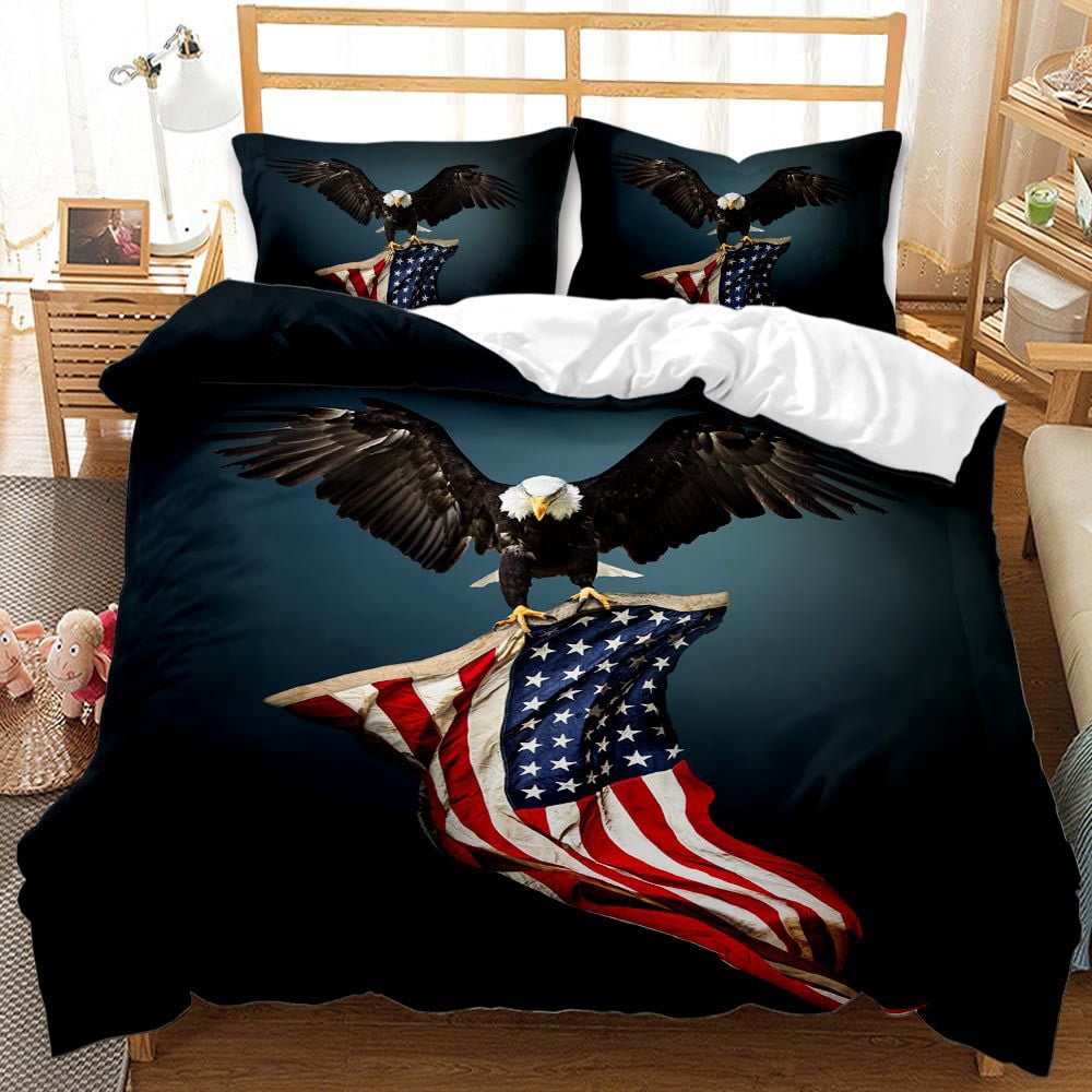 American Flag Bedding Set Bald Eagle Duvet Cover Patriot United States