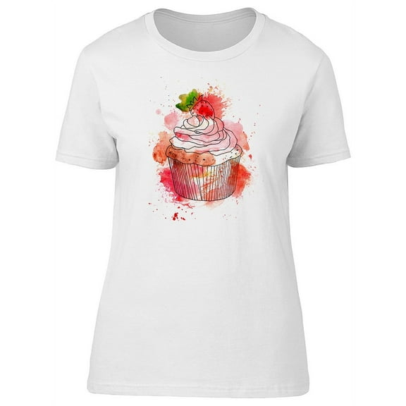 Cupcake With Cream Strawberry T-Shirt Women -Image by Shutterstock, Female Large