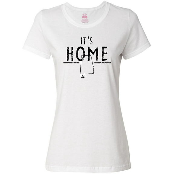 Inktastic It's Home- Alabama State Outline DIstressed Text Women's T-Shirt