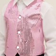 thumbnail image 3 of Gilet de Costume Pailleté Unisexe Coloré Enfants Sans Manches Gilet à Paillettes pour Fête, 3 of 11