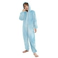 thumbnail image 5 of Soft Big Kids Onesie Pajamas Cozy Loose-Fit Jumpsuits for kids with Pockets for Christmas Lounge & Play Light Blue Icy Texture, 5 of 8