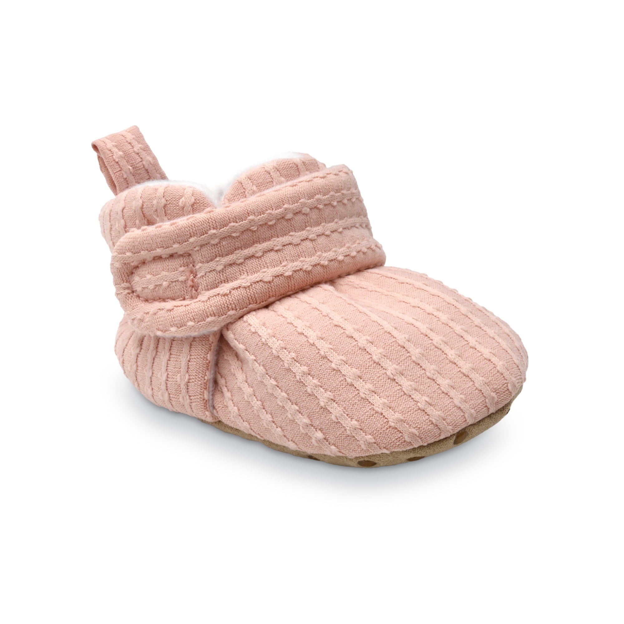 Carter's Child of Mine Infant Girls' Wrap Slippers, Newborn Baby Booties, Pink