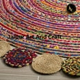 thumbnail image 4 of Jaipur Art And Craft Handmade Natural Jute and Cotton Rustic look Area Rug Reversible Braided Farmhouse Carpet (9x9 Sq Ft), 4 of 5
