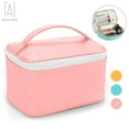 thumbnail image 2 of Gustave Portable Travel Toiletry Bag Makeup Bag Waterproof Cosmetic Organizer Case Large Storage Bag with Makeup Brushes Holder for Women, Pink, 2 of 10