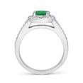 thumbnail image 2 of ANGARA Natural Classic Oval Emerald Halo Ring with Diamond Accents in 14K White Gold for Women (Size-7x5mm) | May Birthstone, Birthday, Anniversary, Jewelry Gift for Women | Natural Emerald Ring, 2 of 10