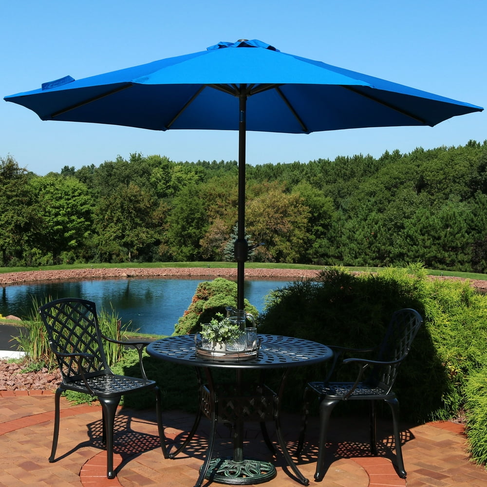 Sunnydaze Decor - Sunnydaze Sunbrella Patio Umbrella with Auto Tilt and Crank, 9 Foot Outdoor ...