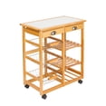 thumbnail image 1 of Zimtown Carro de comedor con isla de cocina rodante de madera con cajones Cestas Soporte de almacenamiento Zimtown contemporary, 1 of 6