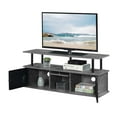 thumbnail image 4 of Designs2Go TV Stand with 3 Storage Cabinets and Shelf for TVs up to 55 inches, Cement/Black, 4 of 7