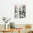 thumbnail image 3 of JEUXUS  Abstract Paris Canvas Wall Art: Black White Eiffel Tower Painted , Pink and Grey Picture Print Room Decor for Teen Girls Bedroom Bathroom 12x16 in, 3 of 5
