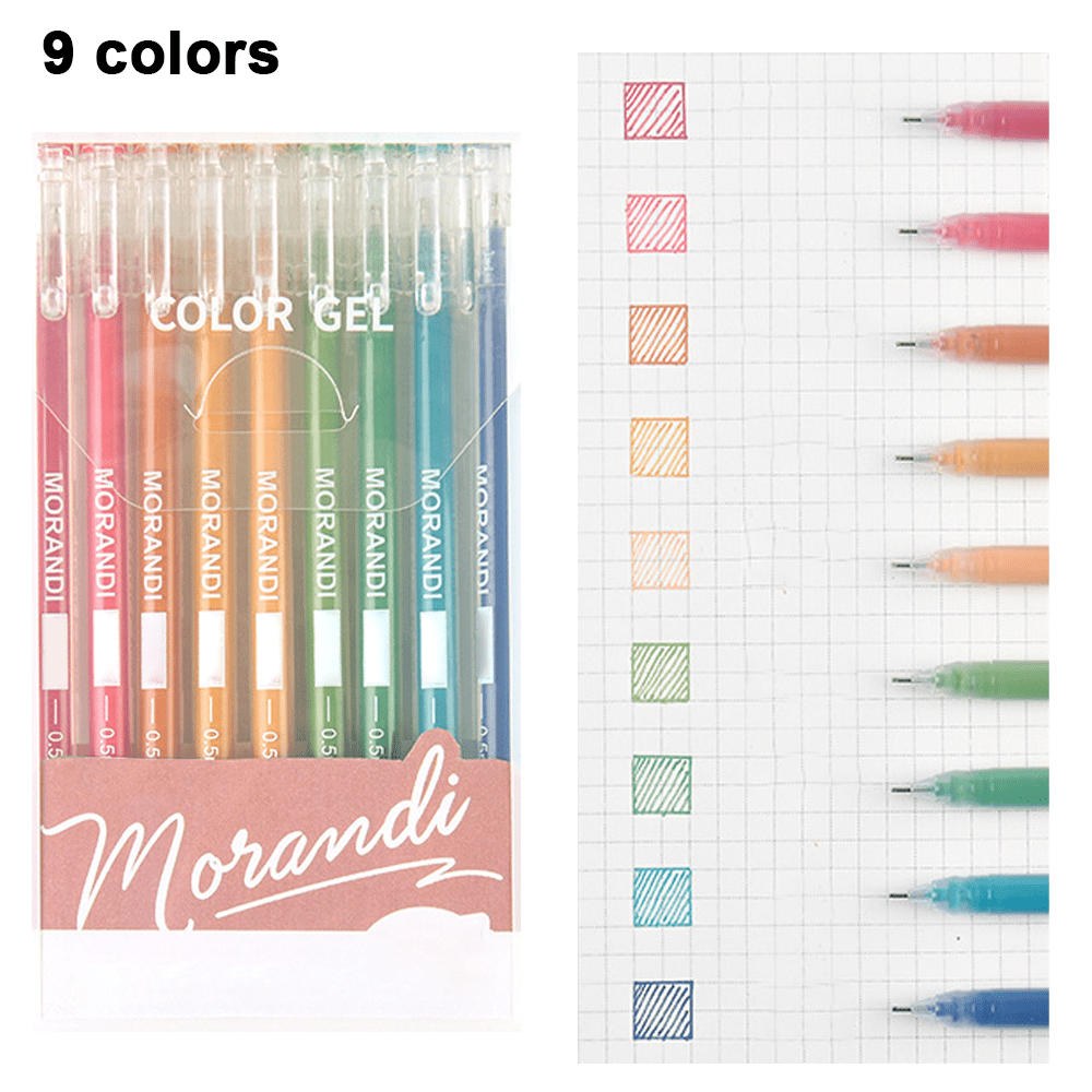 Colour Gel Pen Set, Set of 9, 0.5mm Fine Nib, Journal Pen Set, Planner Pen  Set, Morandi Gel Pens, Pastel Gel Pens 