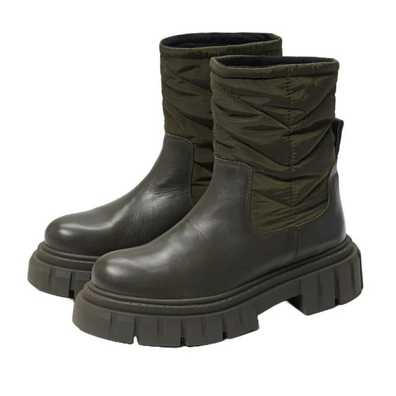 Sam Edelman Orleans Olive Pull On Mid Calf Lug Sole Chunky Heel Winter Boots (Olive, 7)