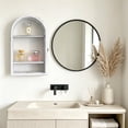 thumbnail image 4 of CFCSRP Shadow Box Frame 10x16 Arch-Shaped Display Cases with Linen Back and Removable Shelves, Picture Frame Wedding Bouquet Memorabilia Medals Photos Memory Box for Keepsakes(Old White), 4 of 7
