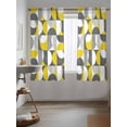 thumbnail image 3 of Grey Yellow, Curtains 72 Inch Length, Sheer Curtains for Bedroom Living Room Window Middle Century Abstract Geomrtry Rod Pocket Voile Drapes Kitchen Curtains Small Half Window 52"x72" 2 Panels, 3 of 7