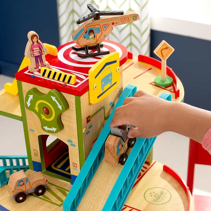 kidkraft wash n go wooden car garage