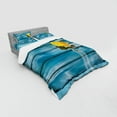 thumbnail image 3 of Ambesonne Rose Bedding Set 3 Pcs, Blooming Yellow Rose in a Jar, Twin XL, Petrol Blue Yellow, 3 of 3