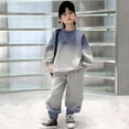 thumbnail image 4 of Esaierr Teen Kids Boys Fall Tracksuit Sweatsuit Outfit Pullover Gradient Sweatsuit Jogging Pants Set 2 Pieces Sweater Suit for 2-14 Years, 4 of 7
