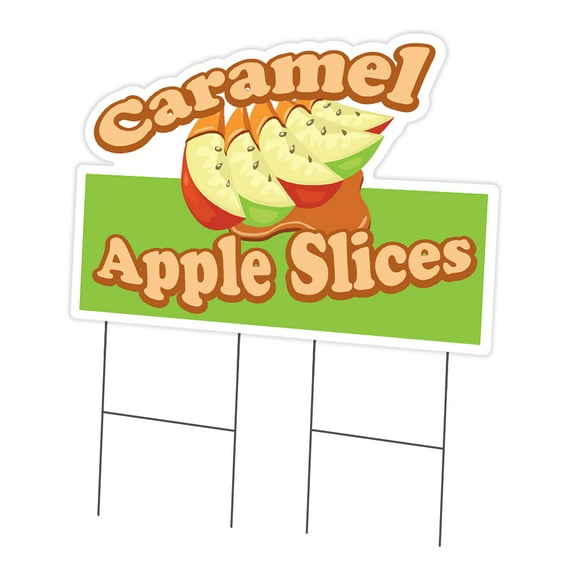 Caramel Apple Slices 24" x 36" Yard Sign & Stake | Advertise Your Business | Stake Included Double Sided Image | Made in The USA