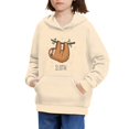 thumbnail image 3 of Xoenoiee Girls Hoodies Branch Sloth Star Print Hooded Sweatshirt for Kids with Front Kangaroo Pocket Long Sleeve Hoodiesfor Fall Winter Clothes Pullover Athleticwear, L, 3 of 7