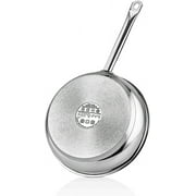Stainless Steel Tri-Ply Capsulated Bottom 12 Inch Stir Fry Pan with Glass Lid, Induction Ready, Oven and Dishwasher Safe